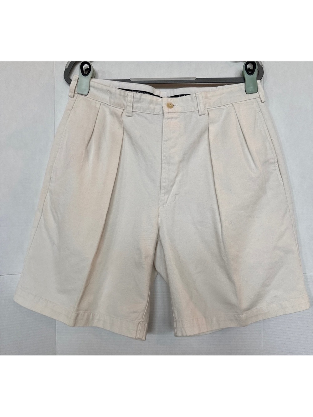 Polo Ralph Lauren Tyler Chino Shorts 100% Cotton Cream Color Made in Mexico